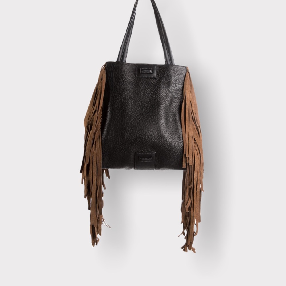 Barbara Bui Suede Leather Natural Python Fringe T… - image 3